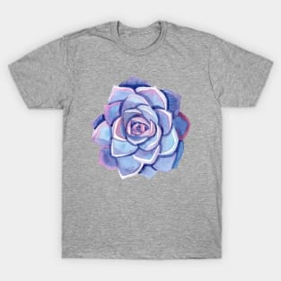 Hand painted purple watercolor succulent T-Shirt